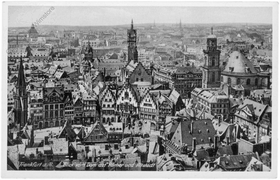 Frankfurt am Main, Blick vom Dom auf Römer und Altstadt