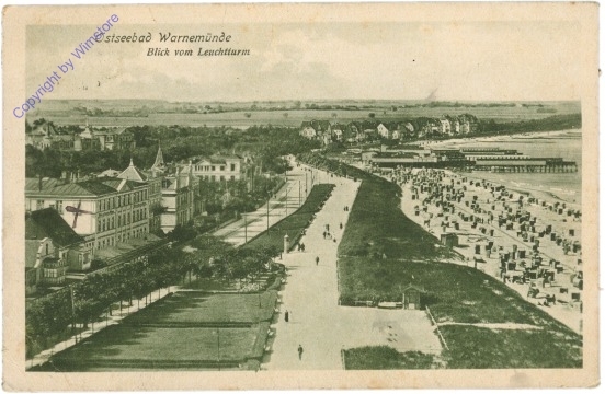 ak201032 Ostseebad Warnemünde, Blick vom Leuchtturm