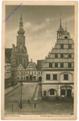 ak201052 Greifswald, Rathausgiebel und Nikolaikirche