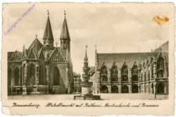Braunschweig, Altstadt mit Rathaus, Martinikirche und Brunnen