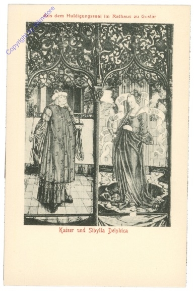 Goslar, Rathaus, Kaiseer und Sibylla Delphica