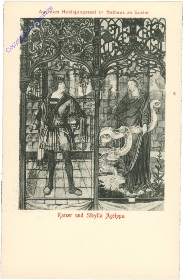 Goslar, Rathaus, Kaiseer und Sibylla Agrippa