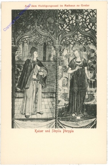 Goslar, Rathaus, Kaiser und Sibylla Phrygia