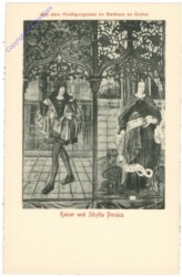 Goslar, Rathaus, Kaiser und Sibylla Persica