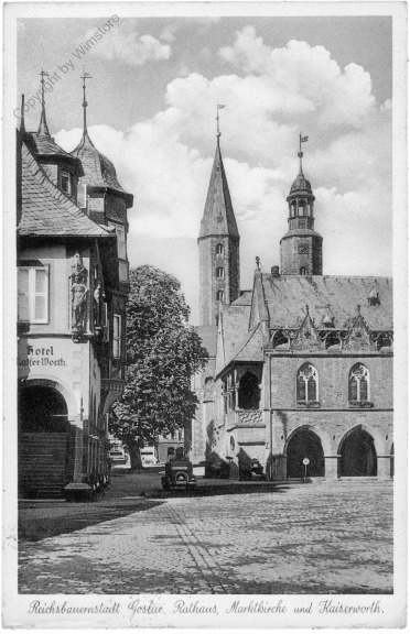 Goslar, Rathaus, Marktkirche und Kaiserworth.