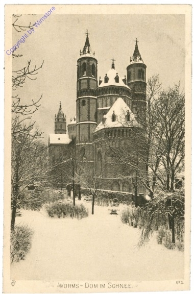 ak201448 Worms, Dom im Schnee