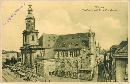 ak201478 Worms, Dreifaltigkeitskirche und Cornelianum