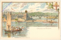 Koblenz, Kaiser Wilhelm Denkmal, Gruss vom Rhein