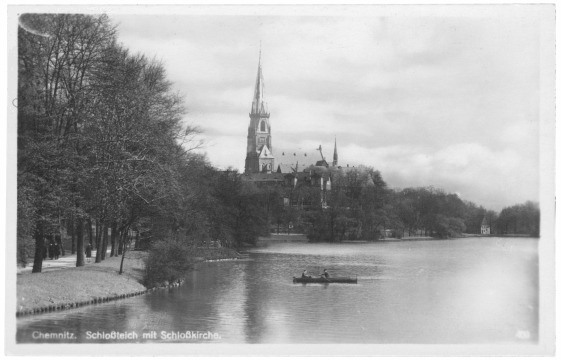 Chemnitz, Schloßteich mit Schloßkirche
