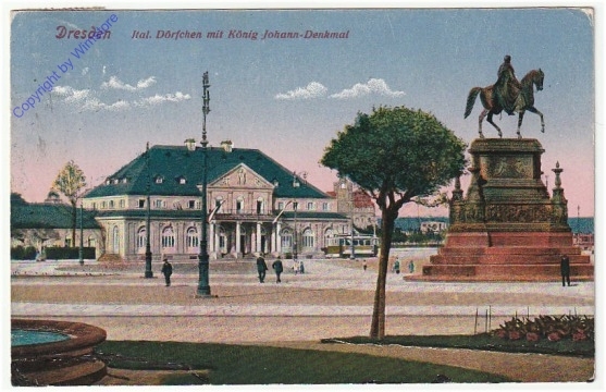 Dresden, Ital. Dörfchen mit König Johann-Denkmal