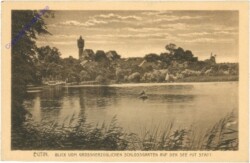 Eutin, Blick vom Grossherzoglichen Schhlossgarten auf den See mit Stadt