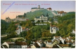 Eisenach, Partie am Hainstein mit Blick auf die Wartburg
