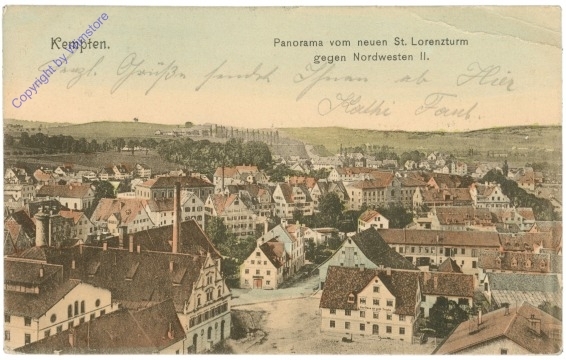Kempten, Panorama vom neuen St. Lorenzturm gegen Nordwesten