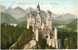 ak201954_1 Neuschwanstein, mit Alp- und Schwansee