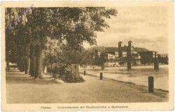 Passau, Innpromenade mit Studienkirche u. Gymnasium
