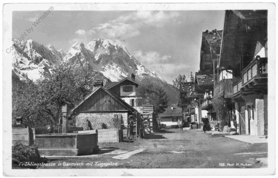 Garmisch, Frühlingsstrasse mit Zugspitze