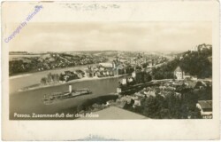 Passau, Zusammenfluss der drei Flüsse