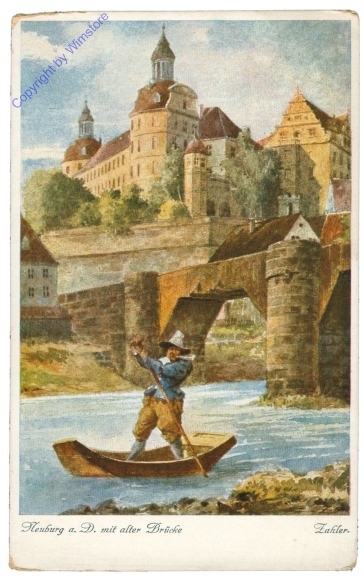 ak202196 Neuburg, mit alter Brücke