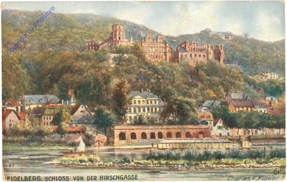 Heidelberg, Schloss von der Hirschgasse