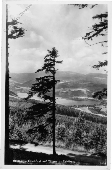 Titisee, Blick vom Hochfirst auf Titisee und Feldberg