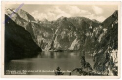 Königsee, vom Malerwinkel mit St. Bartholomä, Stein. Meer und Schönfeldspitze