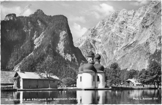 St. Bartholomä, am Königsee mit Watzmann Ostwand