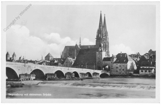 ak202514 Regensburg, mit steinerner Brücke