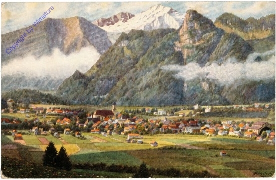 ak202536 Oberammergau, gegen Süden mit Kofel und Not