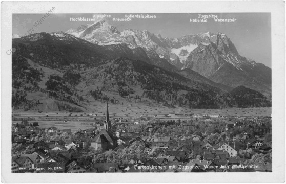 Partenkirchen, mit Zugspitze, Waxenstein und Alpspitze