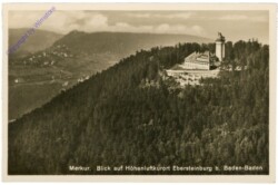 Baden-Baden, Merkur, Blick auf Höhenluftkurort Ebersteinburg