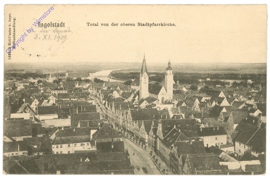 Ingolstadt, Total von der oberen Stadtpfarrkirche