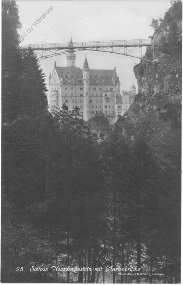 ak202711 Neuschwanstein, Schloss mit Marienbrücke