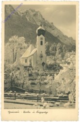 ak202725 Grainau, Kirche u. Zugspitze
