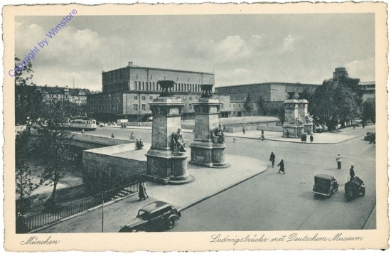 München, Ludwigsbrücke mit Deutschem Museum