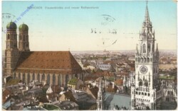 ak202800 München, Frauenkirche und neuer Rathausturm