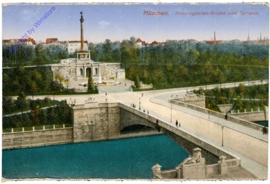 München, Prinzregenten-Brücke und Terrasse