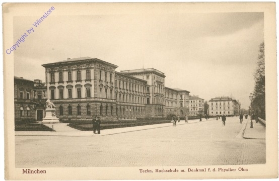 München, Techn. Hochschule m. Denkmal f.d. Physiker Ohm