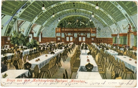 München, Gruss aus dem Mathäserbräu-Festsaal