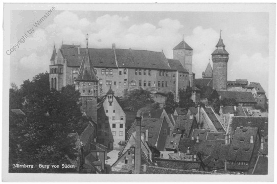 Nürnberg, Burg von Süden