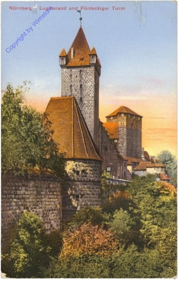 Nürnberg, Luginsland und Fünfeckiger Turm