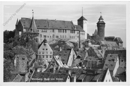 Nürnberg, Burg von Süden