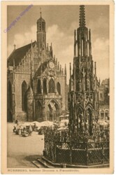 Nürnberg, Schöner Brunnen mit Frauenkirche