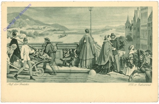 ak203475 Schwind, M.v.: Auf der Brücke