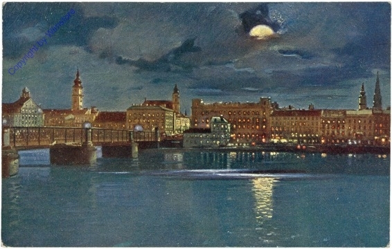 Linz an der Donau, bei Nacht