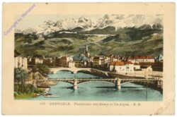 ak204082 Grenoble, Panorama des Quais et les Alpes