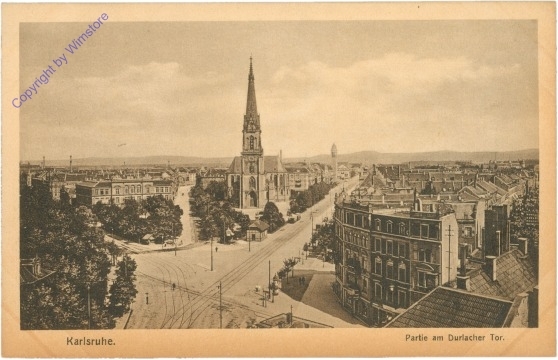 ak204140 Karlsruhe, Partie am Durlacher Tor