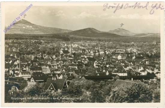 Göppingen, mit Hohenstaufen und Hohenrechberg