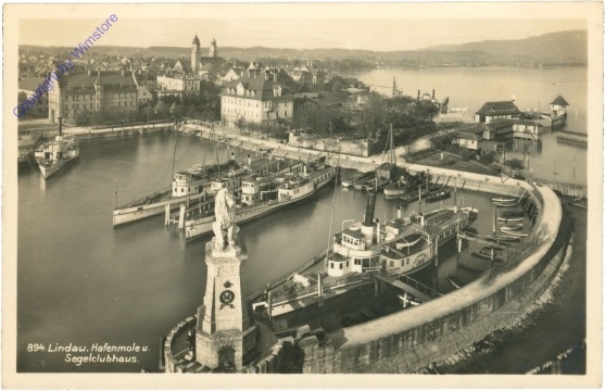 Lindau, Hafenmole u. Segelclubhaus
