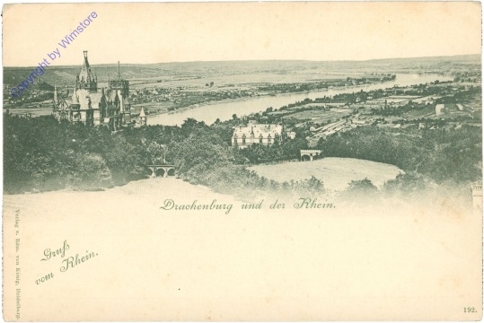 ak204216 Drachenfels, Burg und der Rhein
