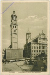Augsburg, Ludwigsplatz mit Rathaus und Perlachturm